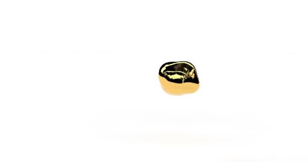 黄金の変形形状抽象的な3D映像 — ストック動画