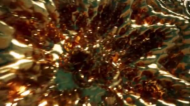 Superfície dourada close up imagens 3d abstratas — Vídeo de Stock