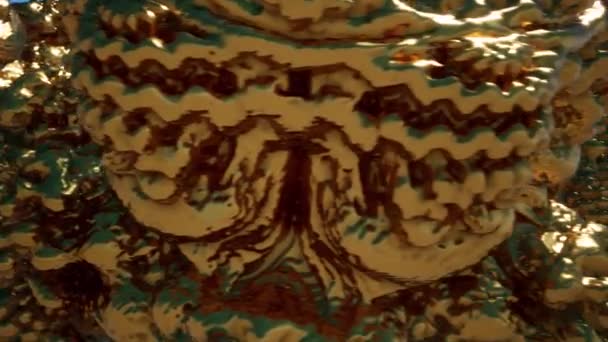 Goldene Oberfläche Nahaufnahme abstraktes 3D nahtloses Filmmaterial — Stockvideo