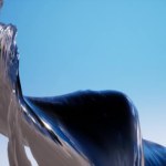 Silbrig glänzende Strudel Nahaufnahme abstraktes 3D-Filmmaterial