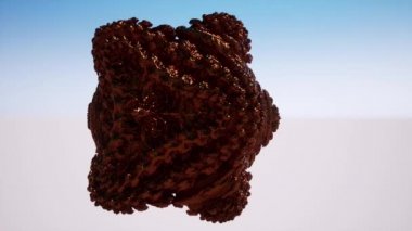 Dönen bronz şekil soyut 3d görüntüleri