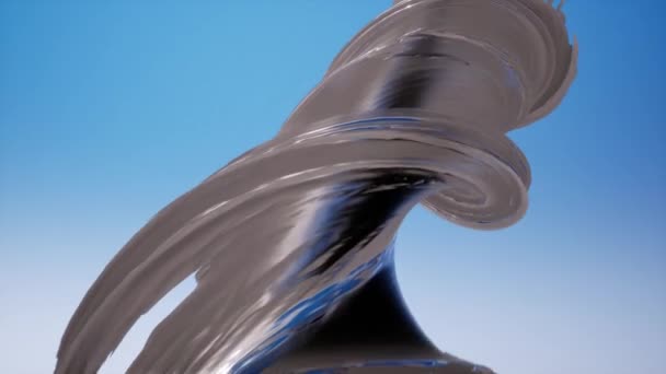 Prata brilhante twirl close up abstrato 3d imagens — Vídeo de Stock