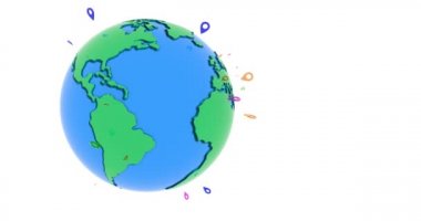 Eksen etrafında dönen dünya sorunsuz animasyon