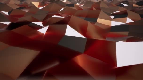 Cristal brillante superficie triangular 3d imágenes realistas — Vídeos de Stock