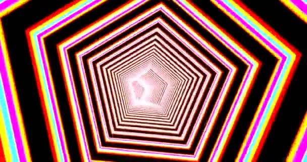 抽象五边形隧道无缝动画 — 图库视频影像