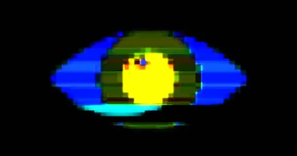 Pixel Eye glitch płynne animacje — Wideo stockowe