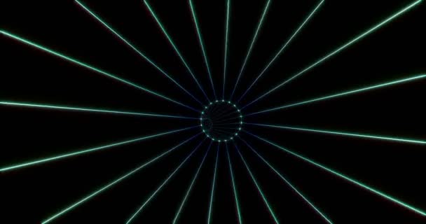 Abstracte tunnel met neon licht lus animatie — Stockvideo