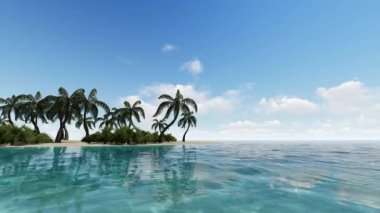 Okyanusta uzak cennet ada sorunsuz görüntüleri