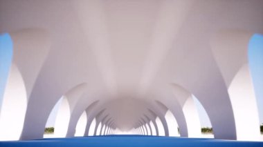 Kesintisiz görüntüler içinden sonsuz tünel perspektif görünümü