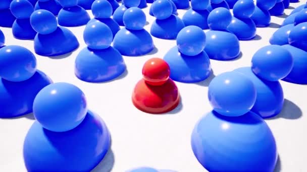 Blauwe mensen iconen in 3D-stijl op witte achtergrond. Business concept. — Stockvideo