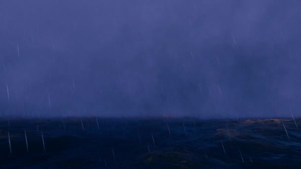 Δραματική καταιγίδα ωκεανό 3d πλάνα — Αρχείο Βίντεο