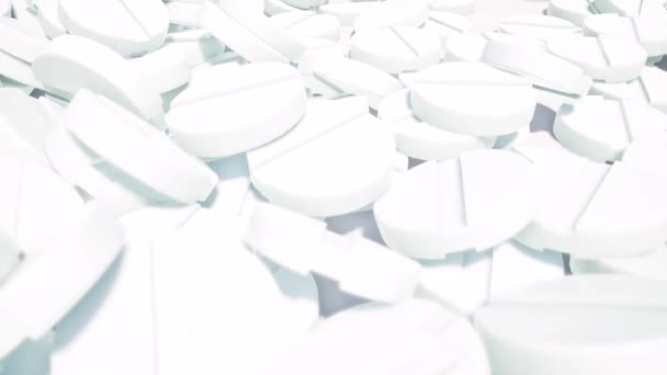 White medication pills 3d animation — Stock Video