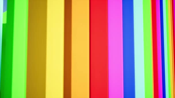 Цветные радужные линии 3d анимации — стоковое видео