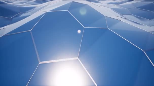 Altıgen şekiller mavi yüzey hareketi kusursuz canlandırma — Stok video