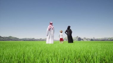 Suudi Arabistan ebeveynleri çocukları mutlu bir aile