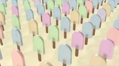 Farklı renklerde tatlı dondurma. Pop ve dans havası. Desen kusursuz bir şekilde çevrilebilir