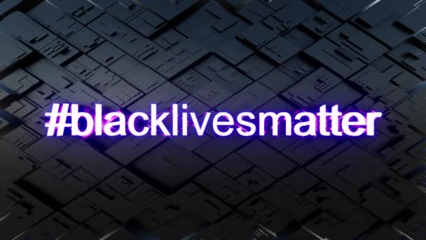 Testo al neon nero materia viva lampeggiare sul nero — Video Stock