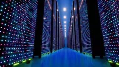 Bilgisayar duvar kağıdı tasarımı için veri sunucuları cam paneller. 4k