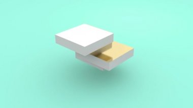 3D altın küplü bulmaca. İş konsepti. İnşaat konsepti. İş çözümü.