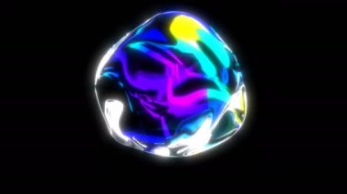 Siyah baloncuk. Parlak gökkuşağı rengi. Kusursuz döngü kurabiliyor.