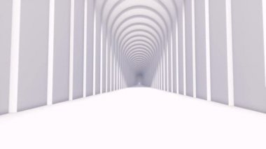 Beyaz koridor temiz. Minimum beyaz geometrik duvar kağıdı. Fütürist teknoloji tasarımı. İç dizayn duvarı. Minimum stüdyo odası arkaplanı.