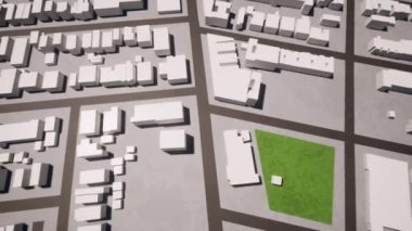 3D şehir hava manzarası