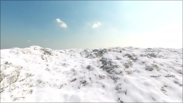 Neige de montagne sur blanc pour la conception de couverture. — Video