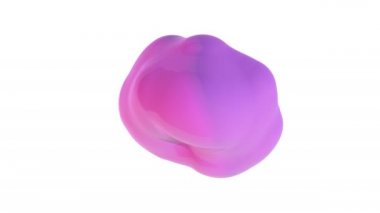 Yumuşak renkli arka planda pembe 3D metaforlar. Minimalist kapak görüntüsü. Organik Tasarlanmış Sıvı 3d minimum hareket tasarımı
