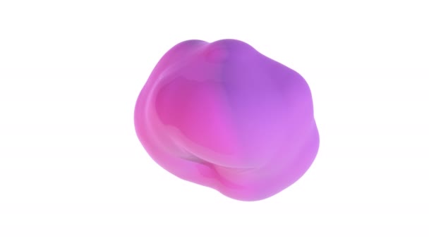 Metabalas rosa 3d em fundo colorido macio. Imagens minimalistas. Organic projetado líquido 3d projeto de movimento mínimo — Vídeo de Stock