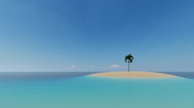 Ada okyanus palmiyeleri Yaz doğa manzarası. Tropik bir manzara. Deniz manzarası. Cennet doğası.