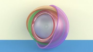 Renkli küreler 3d minimum hareket tasarımı basit geometrik biçimler