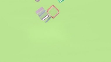 Jöle renginde küplerin yüzeye düşüşü 3d minimum hareket tasarımı basit geometrik formlar minimalistik kapak görüntüleri