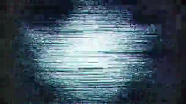 Vieux grunge blanc bruit pas de signal TV Glitch 90 texture. — Video