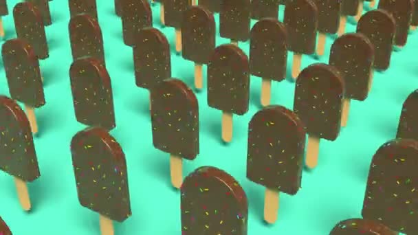 Sorvete de chocolate imagens de capa minimalista — Vídeo de Stock