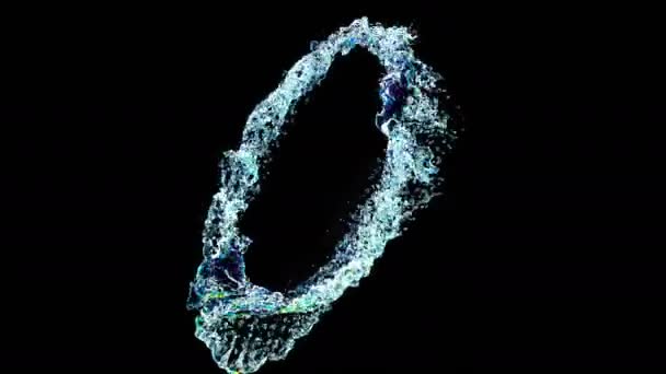 Super Slow Motion Shot Μπλε δακτυλίδι σε σχήμα εκτόξευσης νερού. 1000fps — Αρχείο Βίντεο