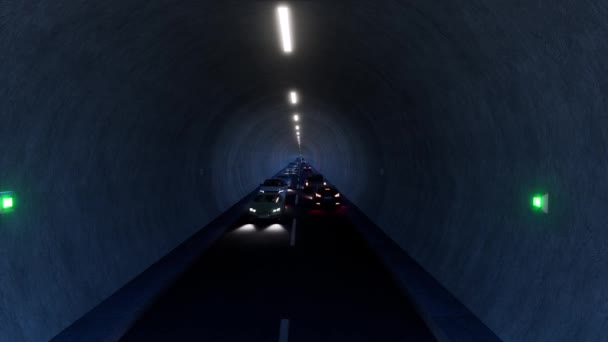 Automatyczne luksusowe samochody autostradowe w tunelu Nudna Firma — Wideo stockowe