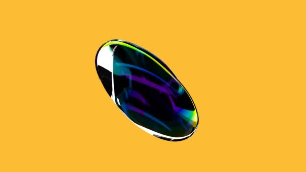 Минималистичный кавер-материал абстрактного голографического объекта Stylish 3D Abstract Animation Colored Wavy Smooth Ball. Концепция многоцветного жидкого рисунка. - Да. Trendy Colorful Sphere Move. Брайт — стоковое видео