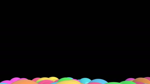 Ballons colorés sur noir — Video