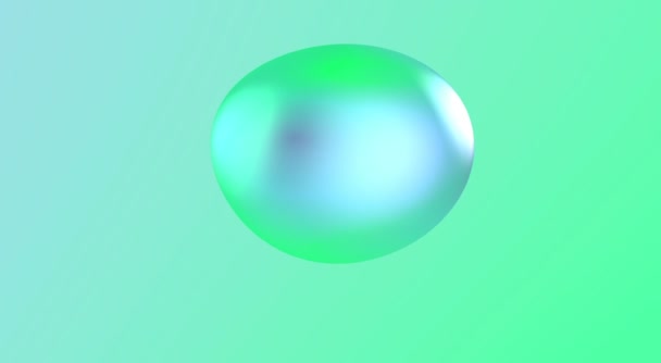 Fantasia abstrato azul animação 3D de forma líquida lisa. Bola de pano holográfica com ondulações acenando no vento. 4k loop sem costura — Vídeo de Stock