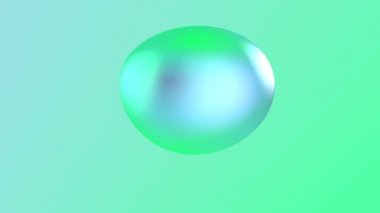Pürüzsüz sıvı şeklin soyut mavi üç boyutlu animasyonu. Rüzgarda dalgalanan sanal bez top. 4k dikişsiz döngü