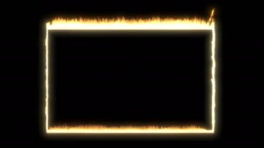 Siyah üzerine dikdörtgen çerçeve yangını kusursuz döngü oluşturabilir