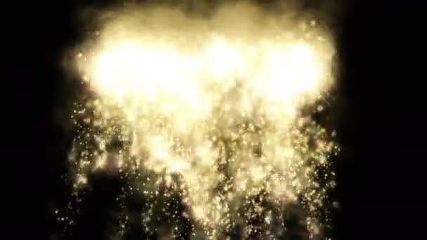 Altın tozu kıvılcımları Noel ışığı efekti. — Stok video