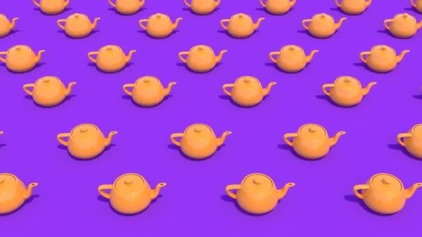 Orange teapot Healthy food background Design element able to loop seamless — Stock Video