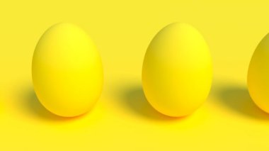 Sarı yumurtalar, kusursuz döngüye girebilen minimalist kapak görüntüleri.