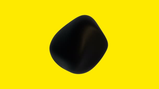 Trendy black metaball concept design on yellow can to loop looamless seamless — стоковое видео