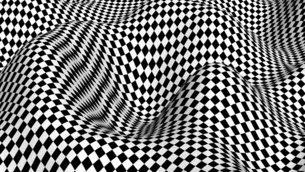 ファンタジーコンセプトチェスボードの風景タイルの床 — ストック動画