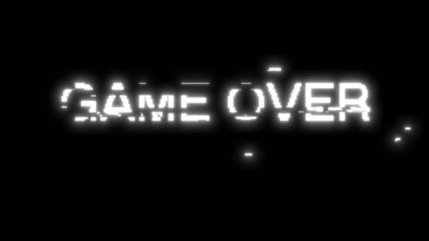 Retro video game over pixel glitch in staat om naadloze lus — Stockvideo