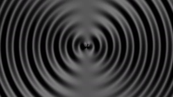 黑环液体同心圆波纹无尽的动画 — 图库视频影像