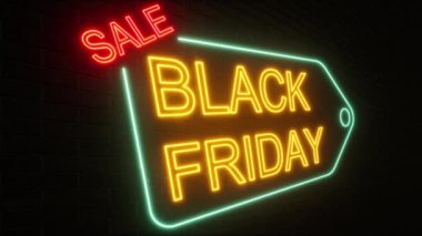 Neon Black Friday Modern 3D tuğla reklamı İyi satışlar