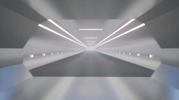 Fantasy futuristica astronave tunnel 3d — Video Stock